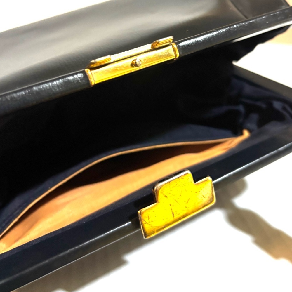Vintage Classic Black Leather Top-Handle Bag - Picture 5 of 6